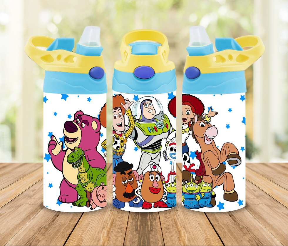 Thumbnail: Personalised Toy Story 12oz S/Steel Glossy Flip Top Sippy Cup Thermal Tumbler. 