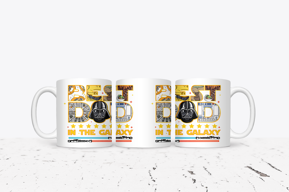 Thumbnail: Best Dad in the Galaxy 11oz Glossy Ceramic Mug and/or Faux Leather Wallet.