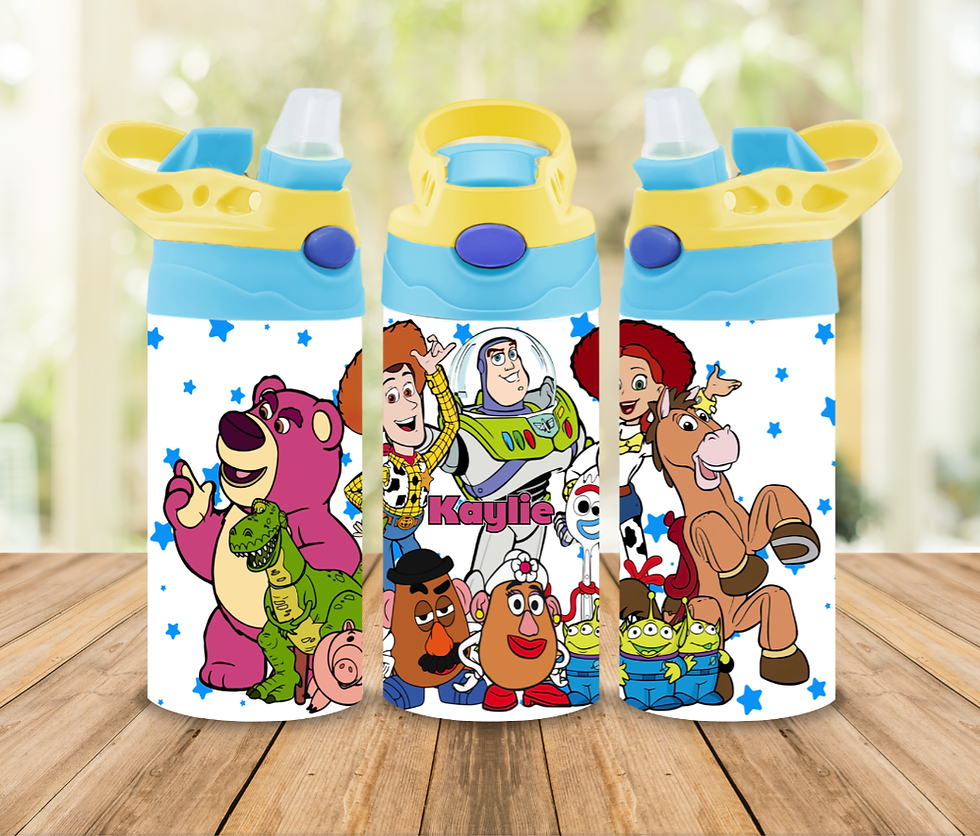 Thumbnail: Personalised Toy Story 12oz S/Steel Glossy Flip Top Sippy Cup Thermal Tumbler. 