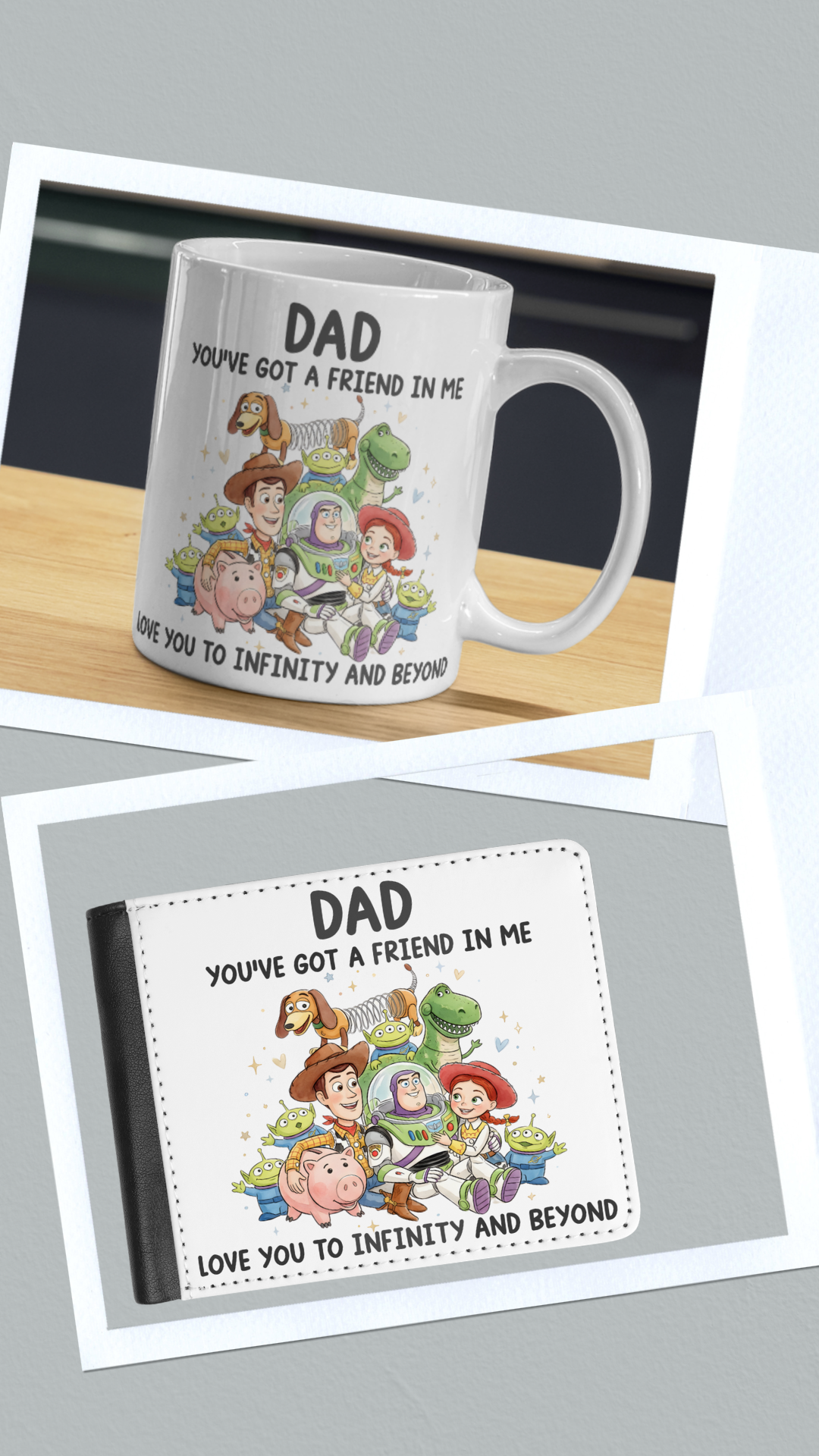 Toy Story Dad/Daddy 11oz Glossy Ceramic Mug and/or Faux Leather Wallet.