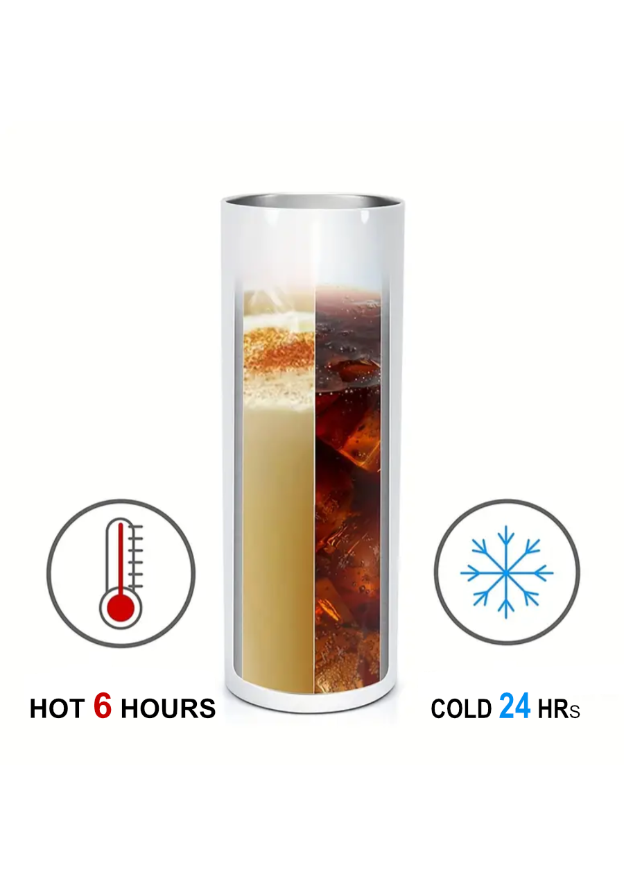 Thumbnail: CHRISTMAS 'HIGHLAND COW WITH COCOA' 600ML S/S GLOSSY THERMAL TUMBLER & STRAW.