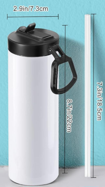Thumbnail: 'CUSTOM REQUEST' 600ML (20OZ) STAINLESS STEEL GLOSSY SPORTS TUMBLER HANDLE.
