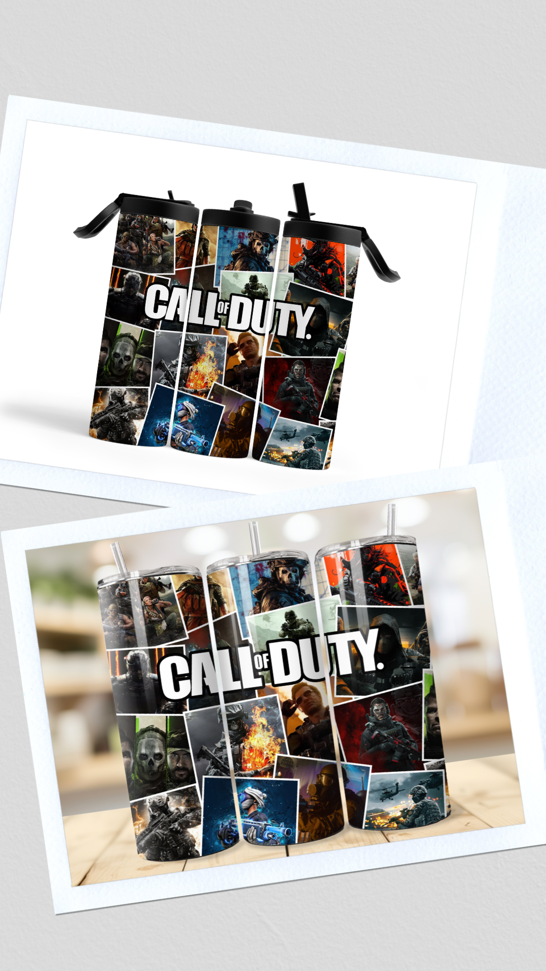 Call of Duty 20oz (600ml) S/S Glossy Tumbler - Slide Lock & Straw or Sports Lid.