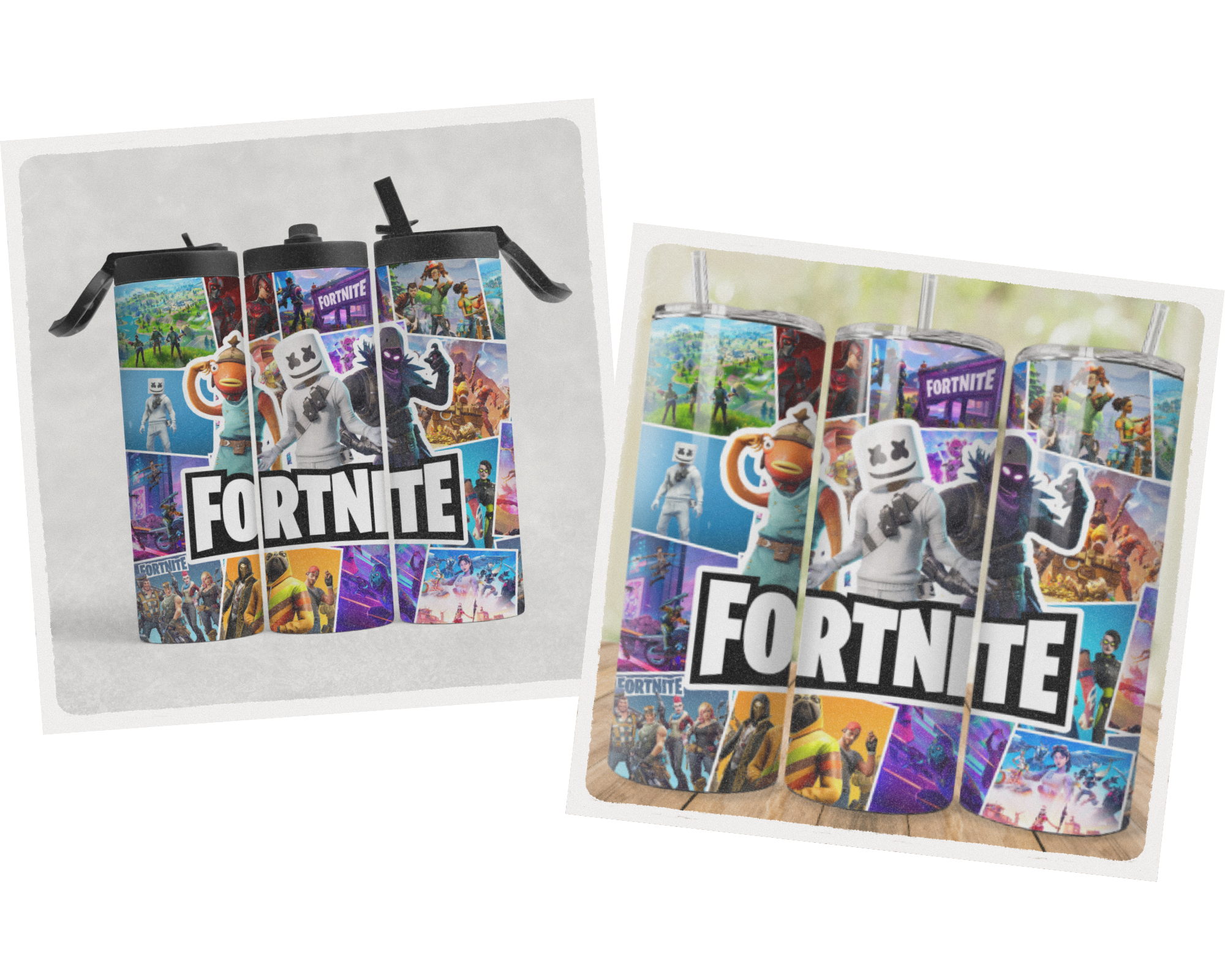 Personalised Fortnite 20oz Tumbler – Slide Lock Lid with Straw or Sports Lid.   