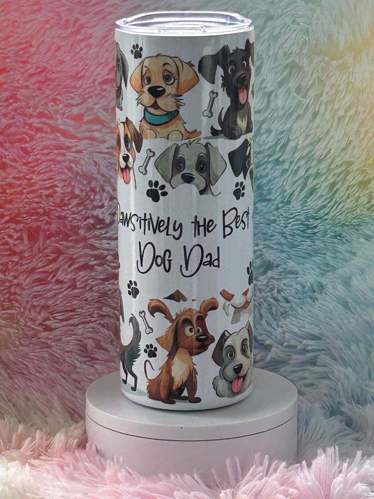 Thumbnail: 'PAWSITIVELY THE BEST DOG MUM/DAD' 600ML S/S GLOSSY THERMAL TUMBLER WITH STRAW.