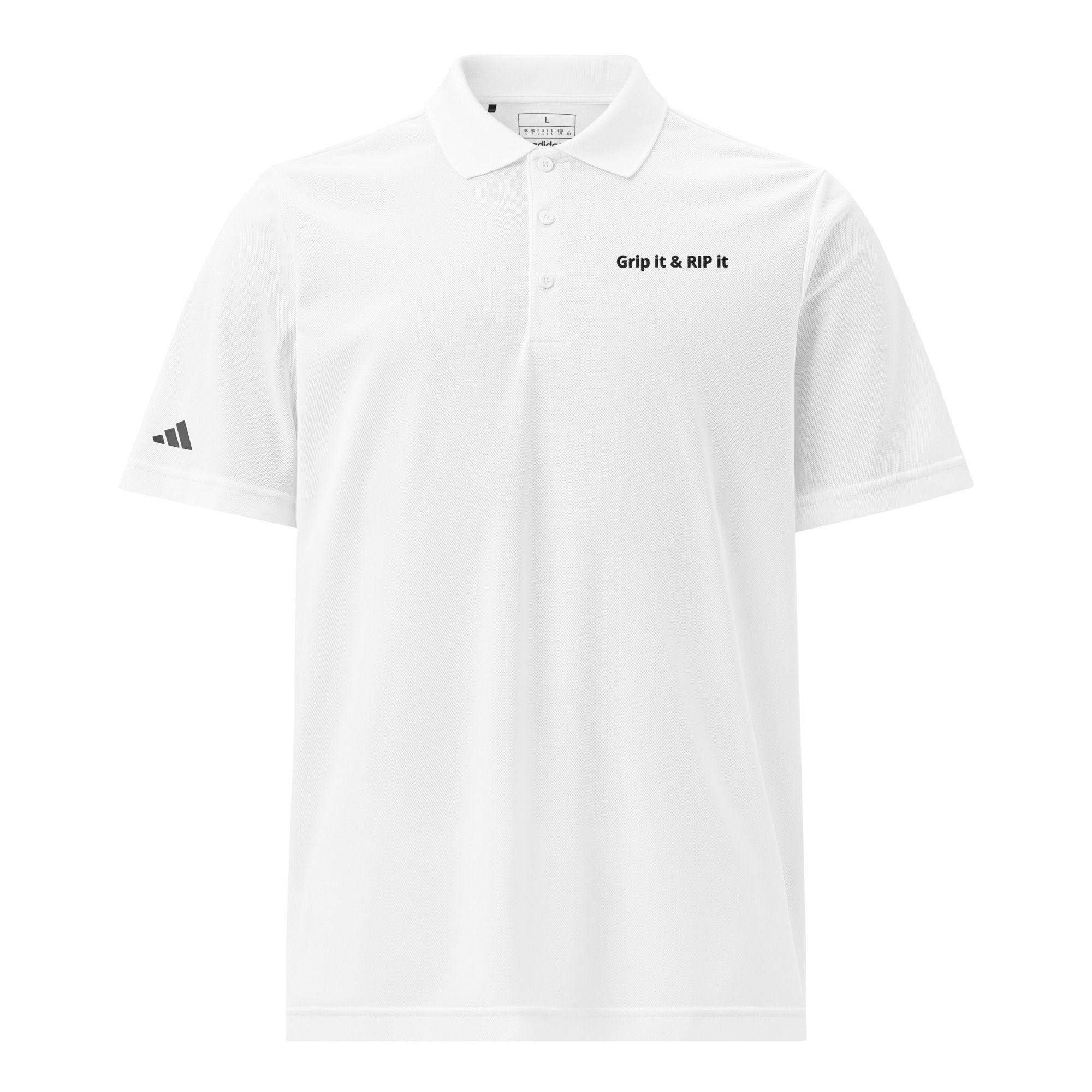 Adidas Mens Golf Polo Grip it & RIP it embroidery in black
