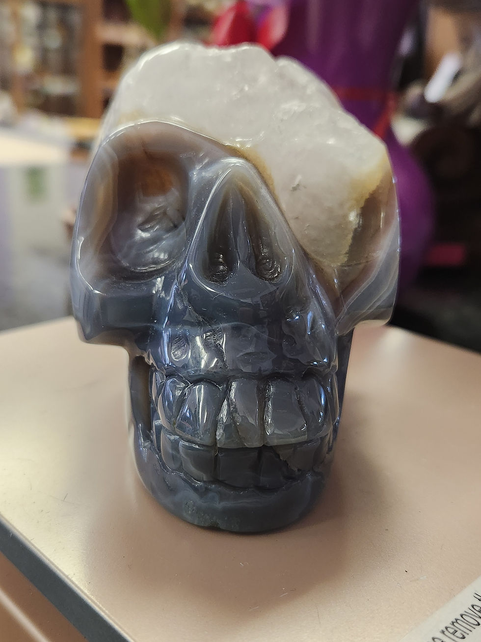 Thumbnail: Druzy Banded Agate Skull