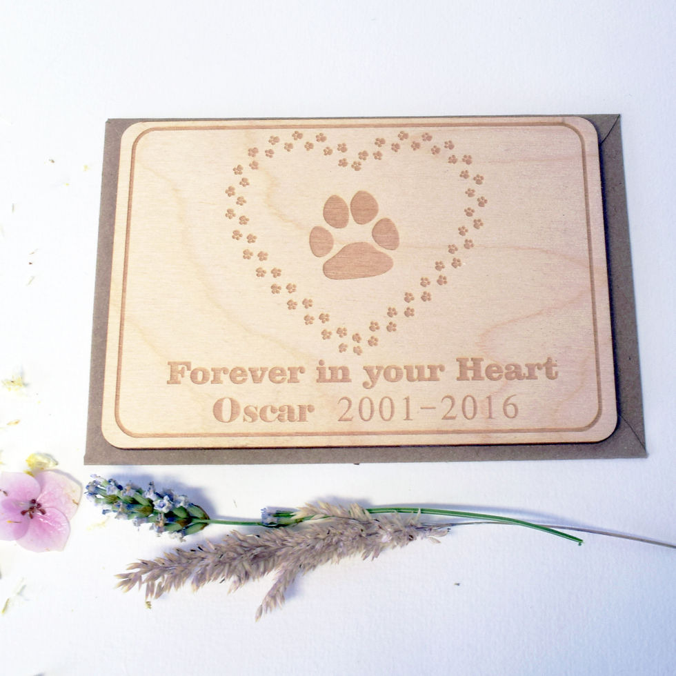 Personalised Pet Condolence Keepsake Postcard