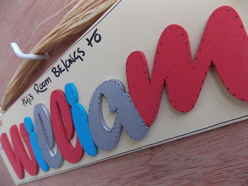 Thumbnail: Personalised Name Plaque (Red, Blue, Silver)