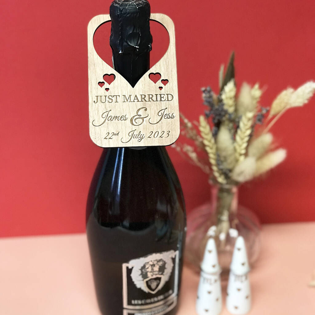 Personalised wedding bottle labels