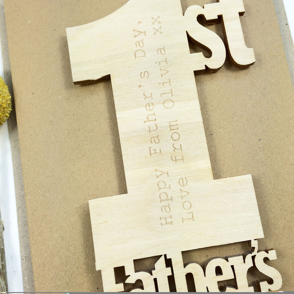 Thumbnail: Personalised engraved Wooden Engraved 1st Father's Day Card
