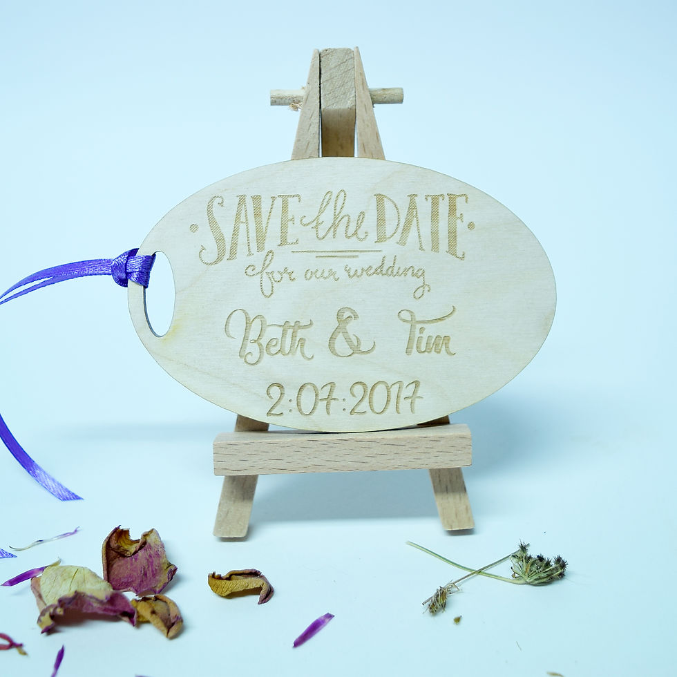 Personalised 'Save the Date' Oval Invitation