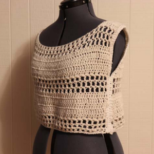 White Mesh Crochet Top