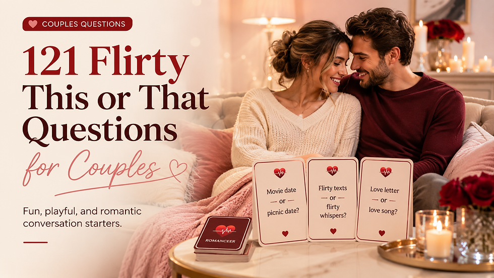 Couple playing flirty this or that questions
