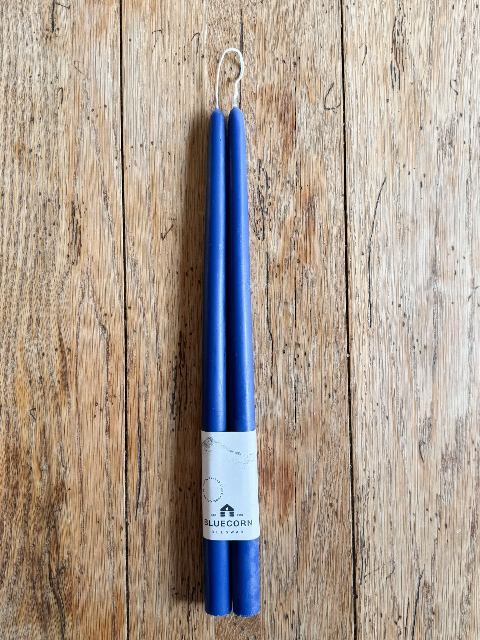 16in Blue Beeswax Bluecorn Candle