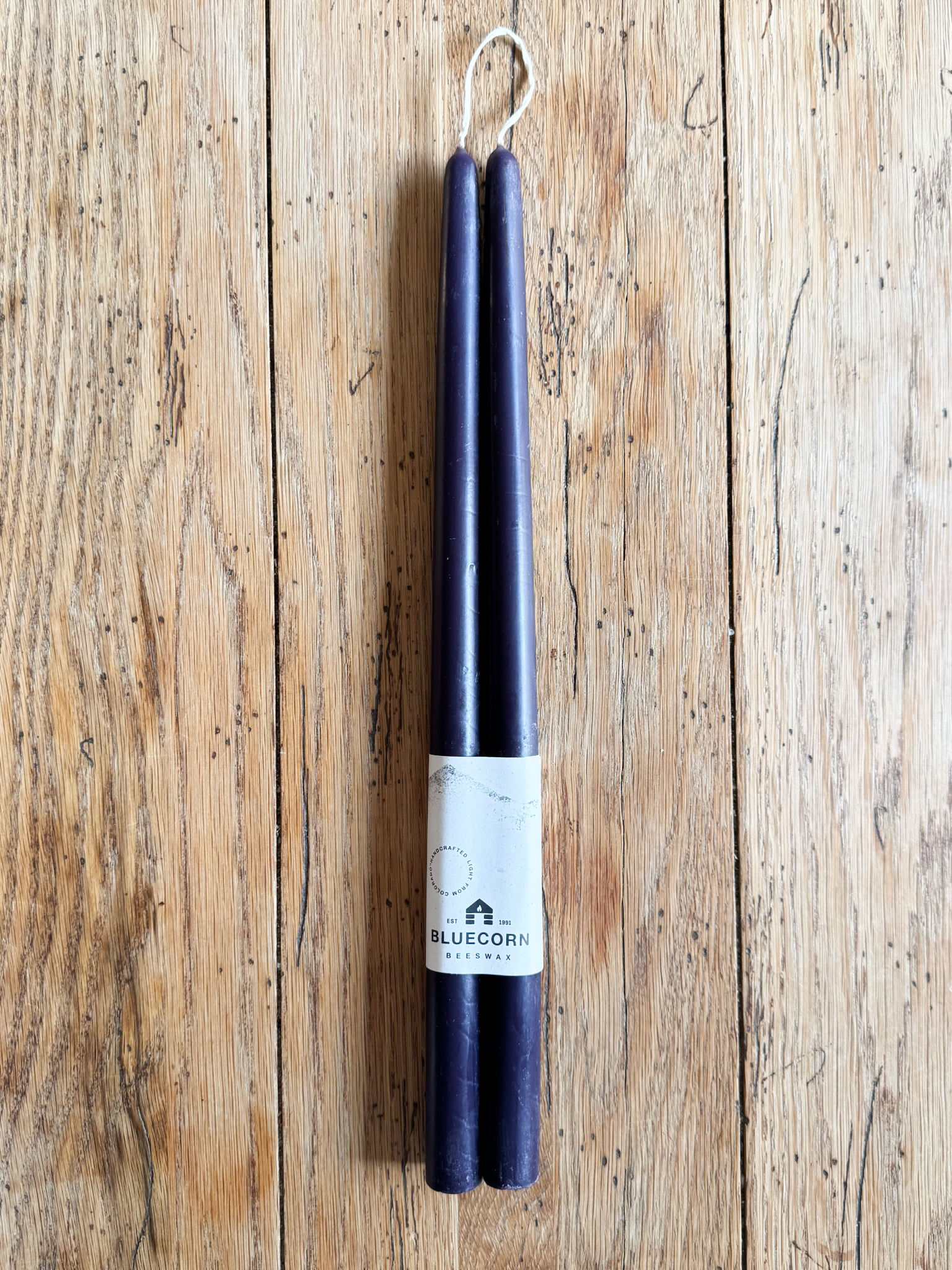 16in Eggplant Beeswax Bluecorn Candle