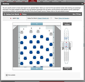 JAL A351 Seat Map