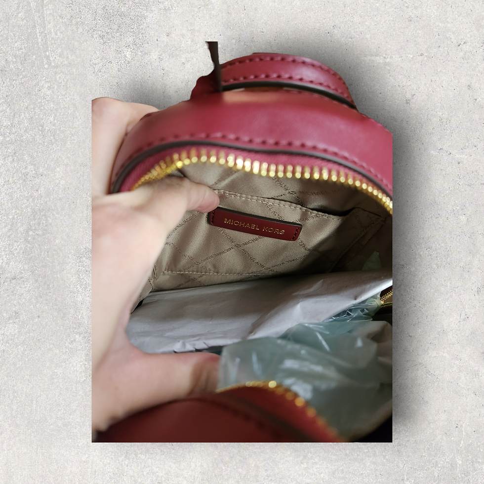 Thumbnail: Michael Kors burgundy monogram mini racksack