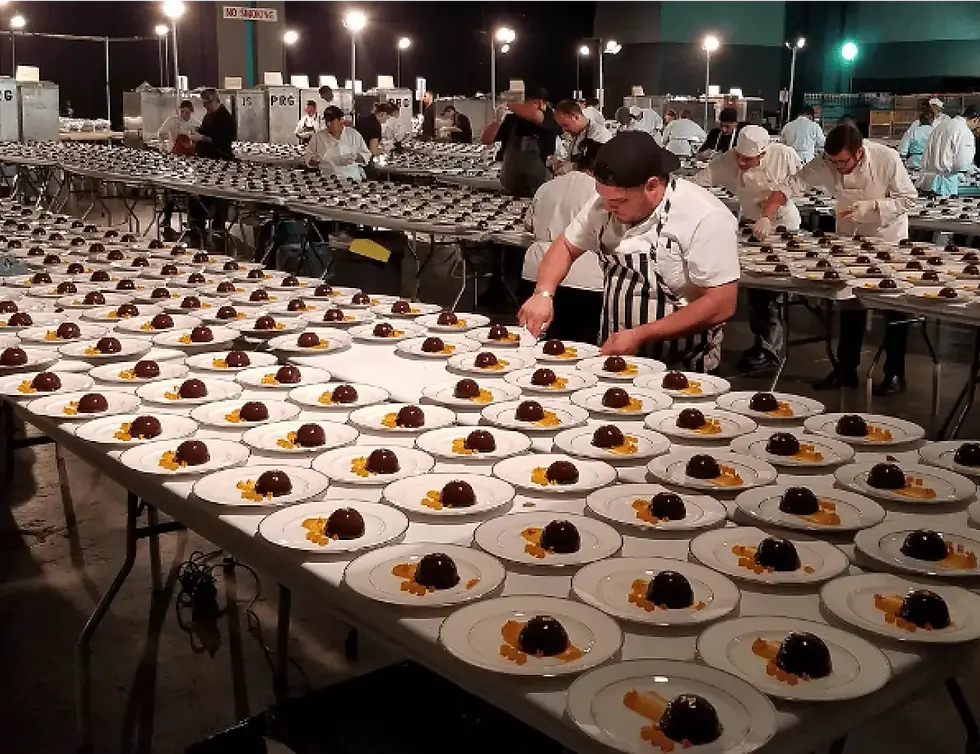 Preparing plates for an event