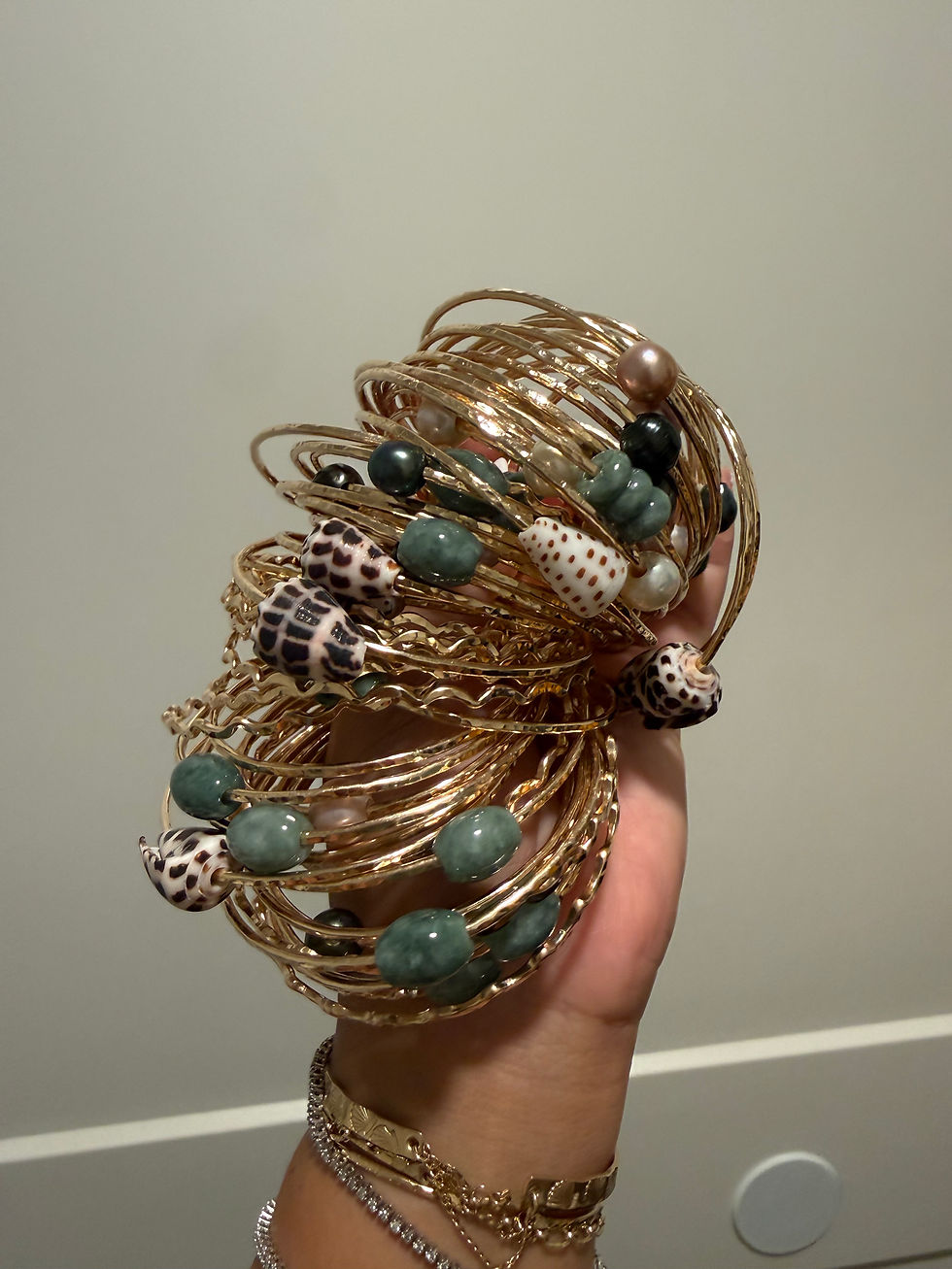 Thumbnail: Barrel Jade Bangle 