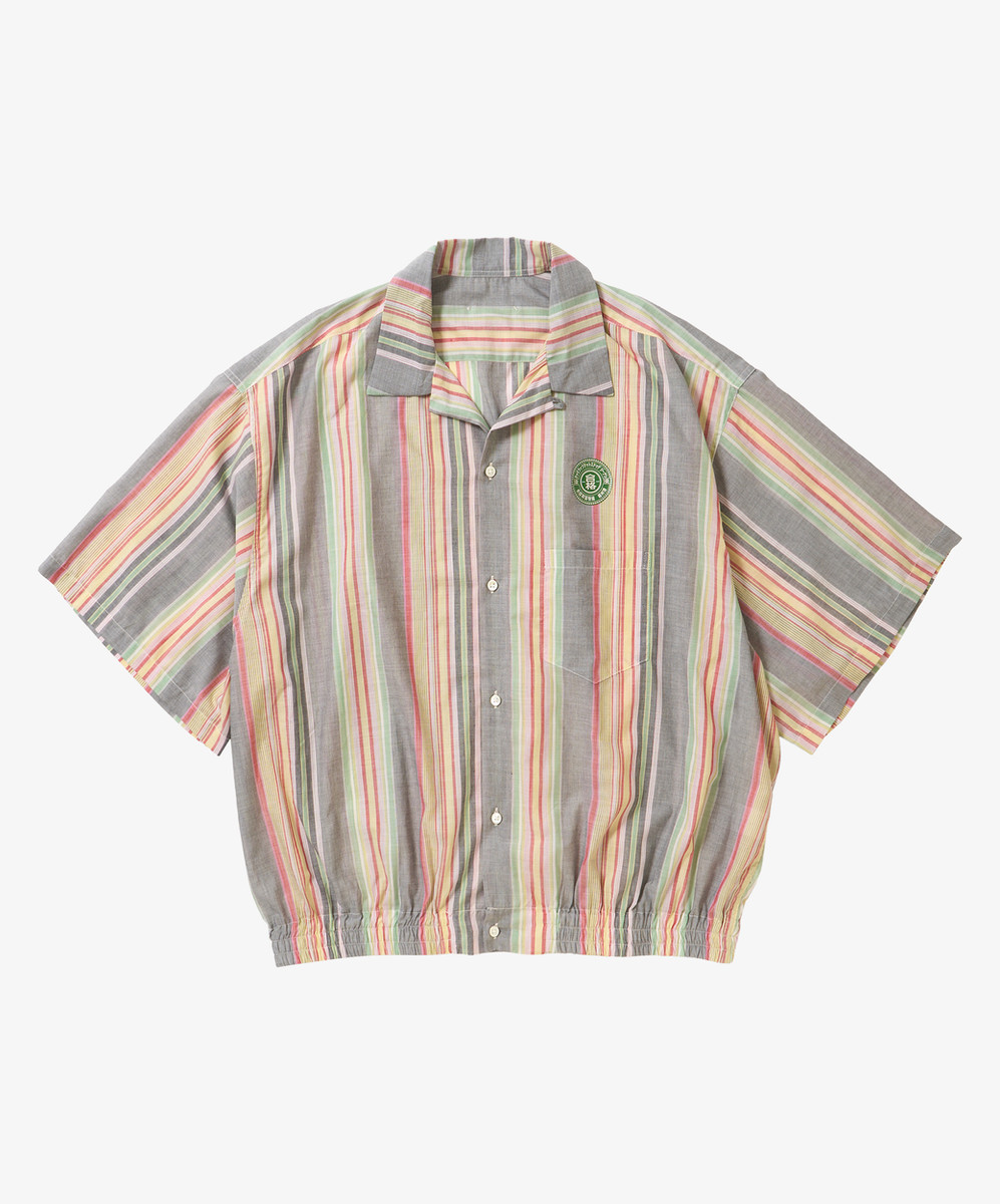 Banshu Ori Ribbed Shirts Multi Stripe Short Sleeve