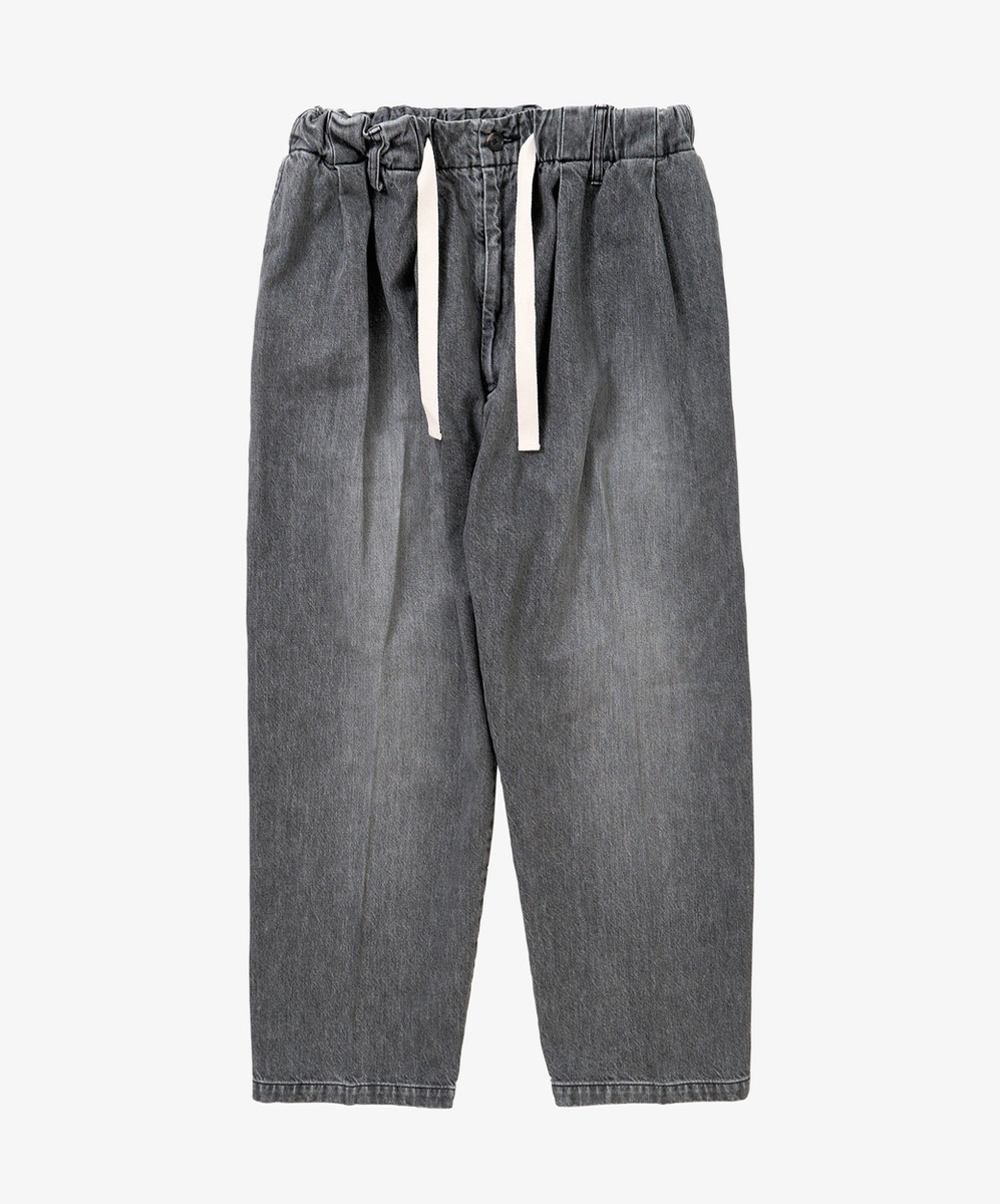 Baggy Trousers Black Denim Bleached