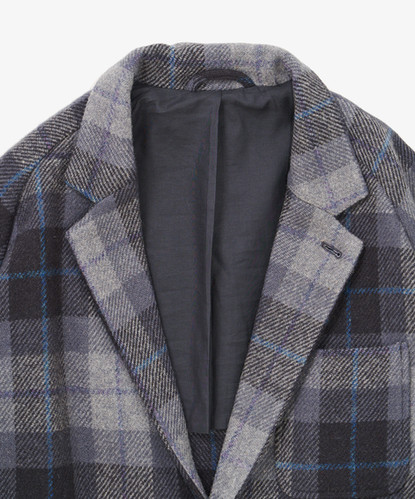 ジャケット・アウター Sillage NAVY CHECK HARRIS TWEED COAT blazer navy check harris tweed | Sillage
