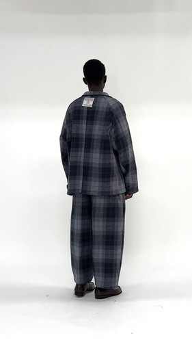 blazer navy check harris tweed | Sillage