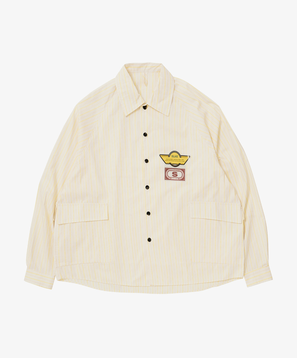 Big Pocket Overshirt Dead Stock Neon Yellow Stripe