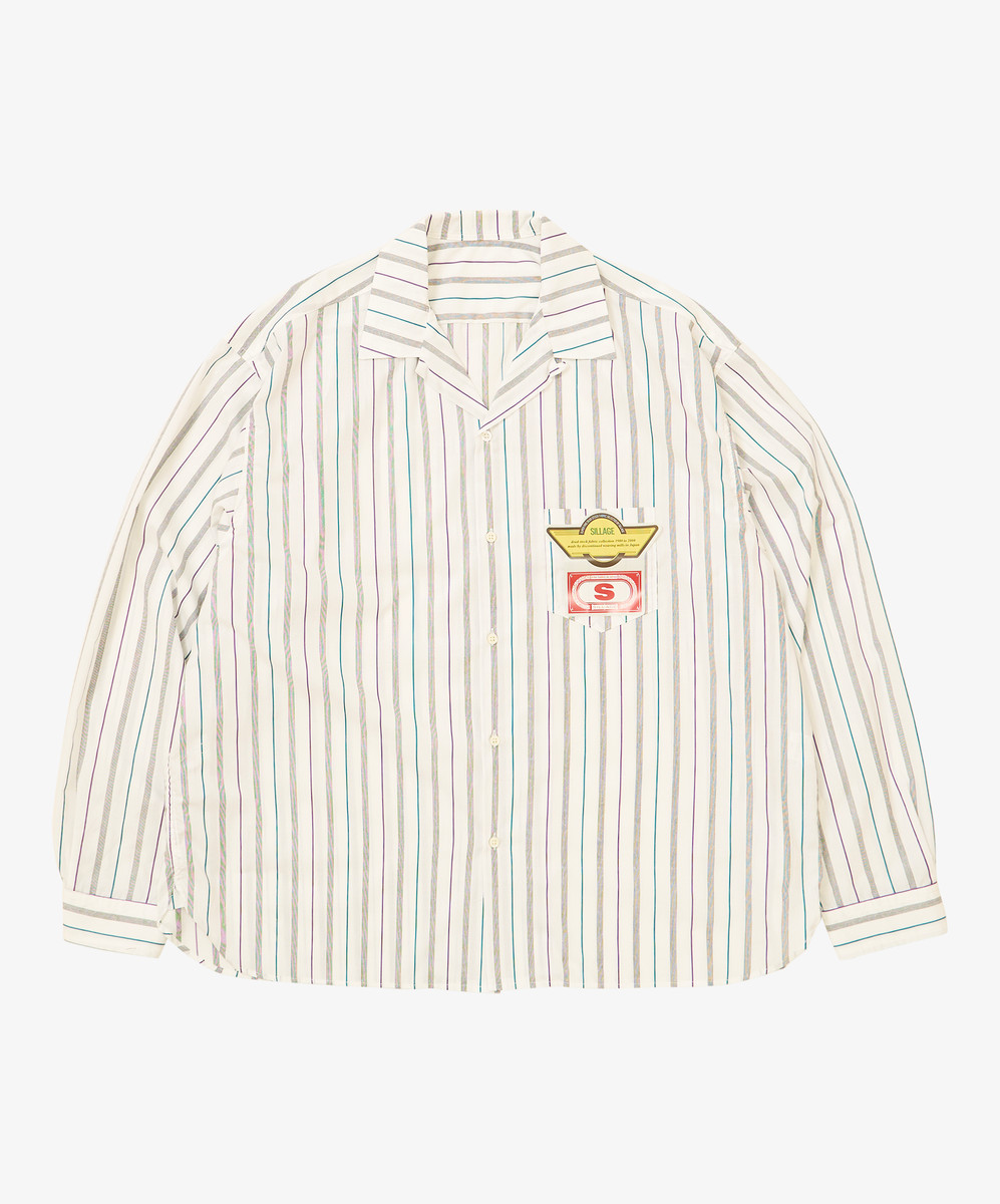 Re-engineered Overshirt Long Sleeve Deadstock White Stripe