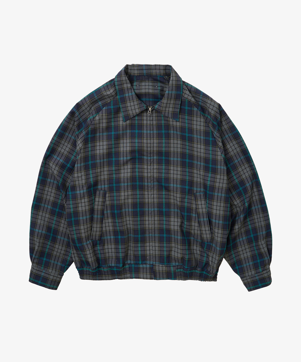Zip Up Blouson Deadstock Watahiko Tex Navy Plaid