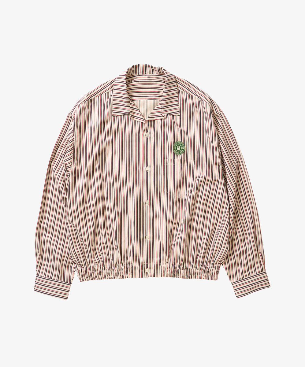 Banshu Ori Ribbed Shirts Red Black Stripe