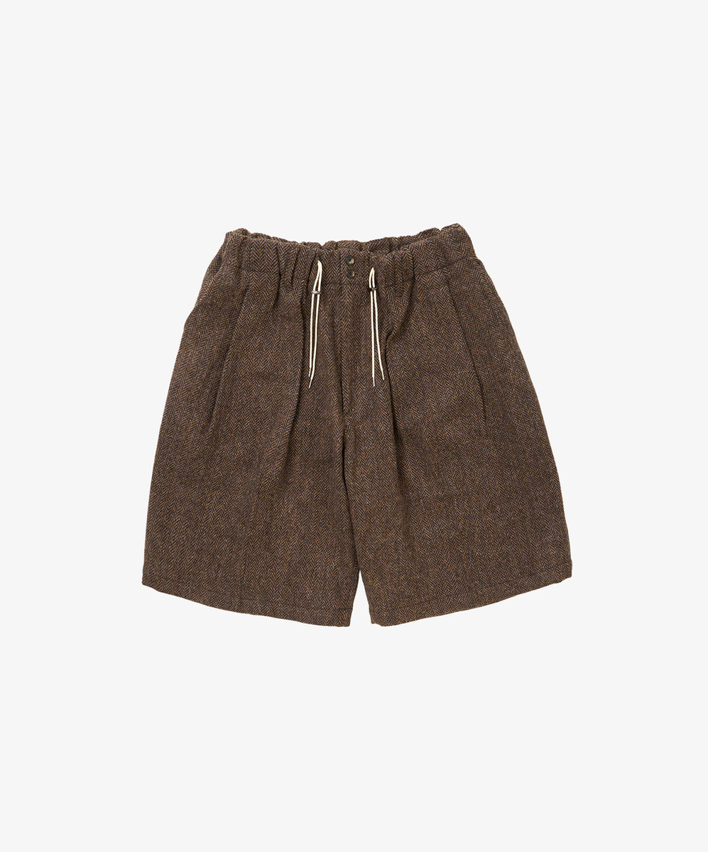 Circular Short Herringbone Brown Harris Tweed