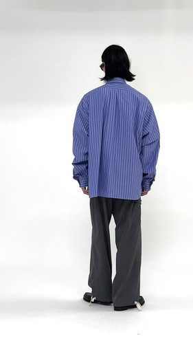 wide shirt high count white stripe | Sillage wide shirt high count white stripe | Sillage