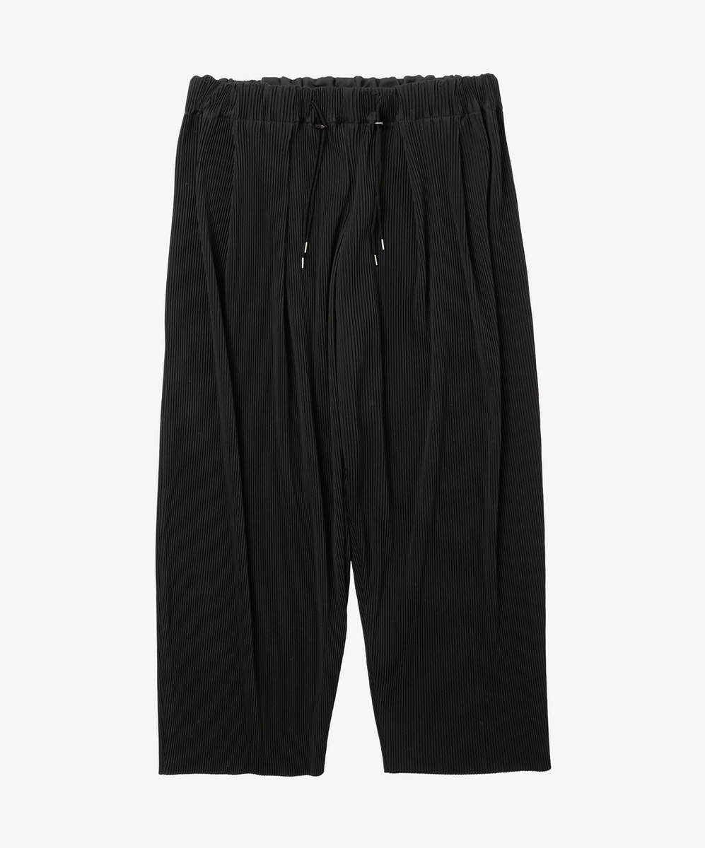 Circular Pants Pleats Black With Pockets