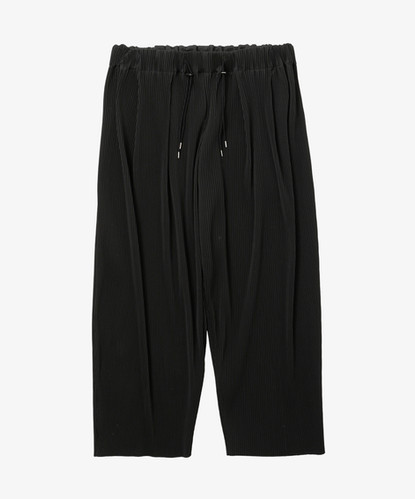 新品タグ付初期型★Sillage pleats pants ブラックワイドパンツ circular pants pleats black with pockets | Sillage