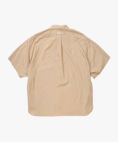wide shirt with pocket thomas mason beige short sleeve | Sillage