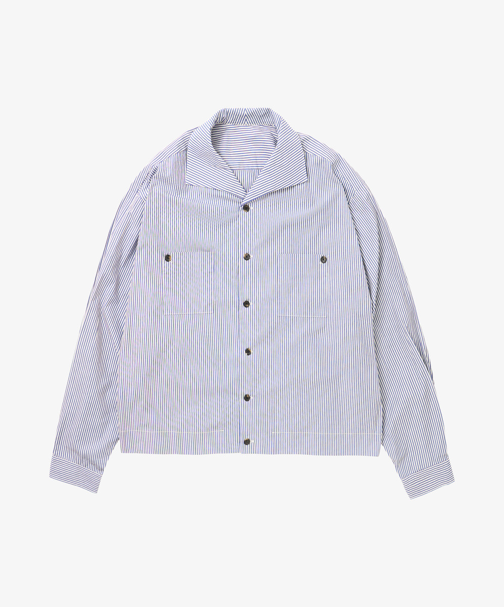 Rib Blouson High Count Navy Stripe