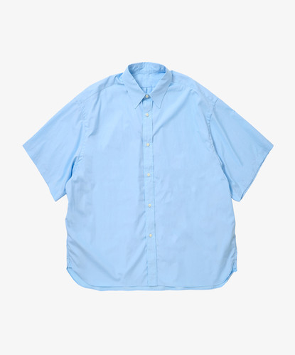 wide shirt with pocket thomas mason blue short sleeve | Sillage