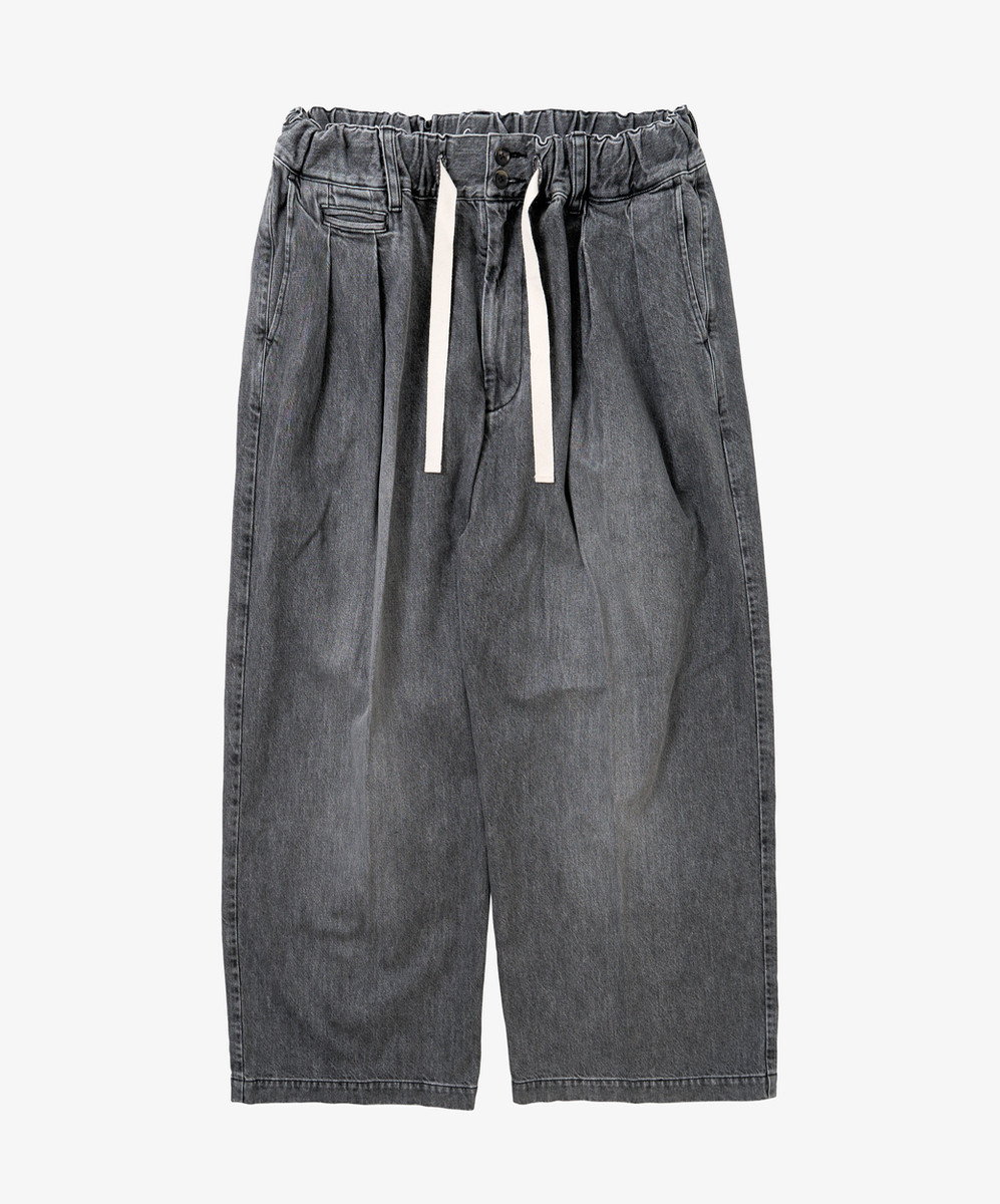 Hakama Pants Black Denim Bleached