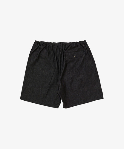 circular fatigue shorts black denim one wash | Sillage