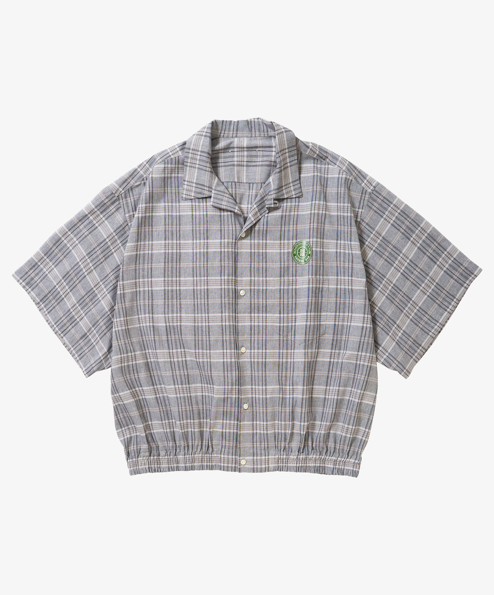 Banshu Ori Ribbed Shirts Plaid Short Sleeve
