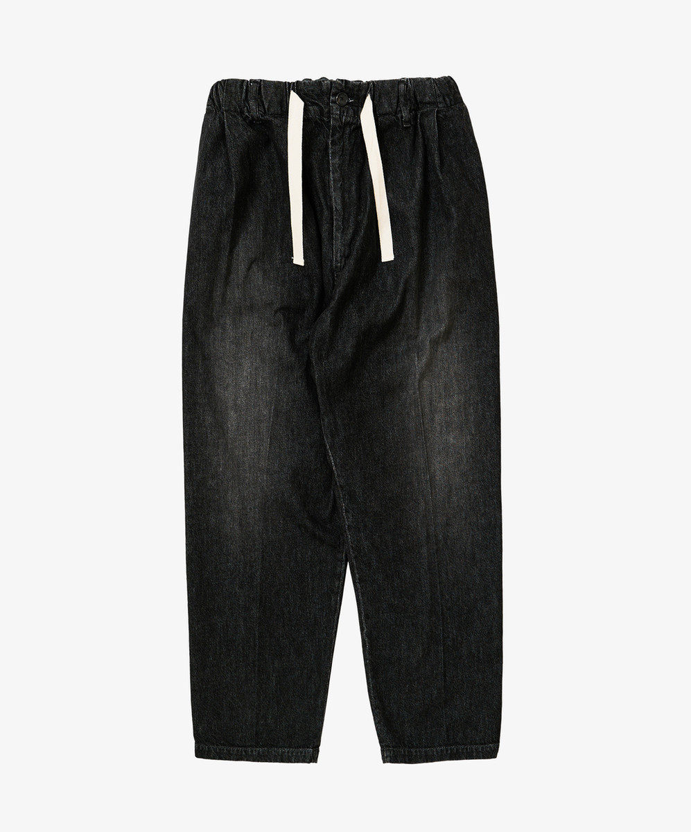 Baggy Trousers Black Denim Damaged