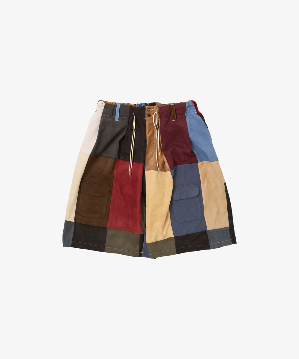 Circular Shorts Faux Suede Four