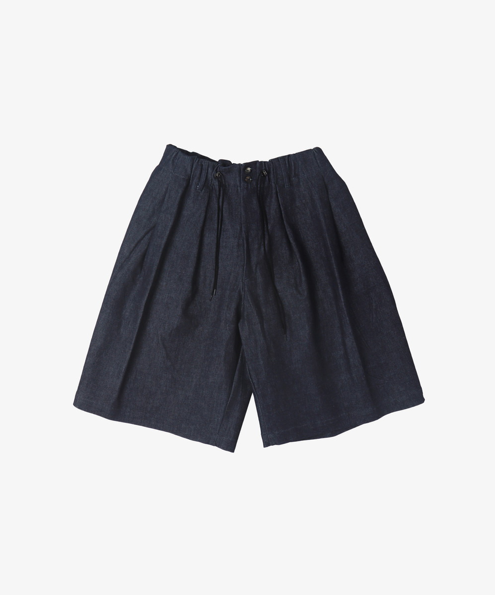 Circular Short Pants Denim One Wash