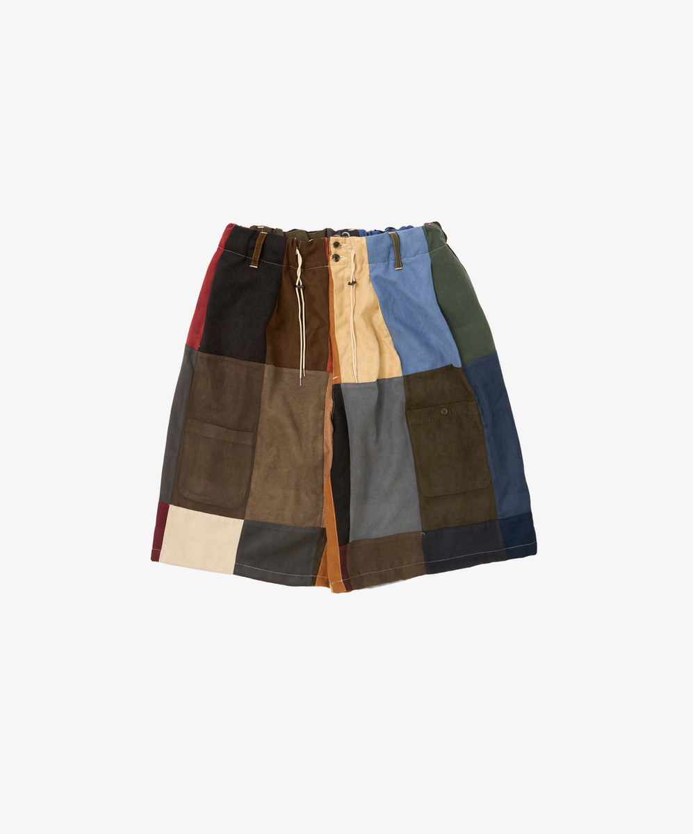 Circular Shorts Faux Suede Three