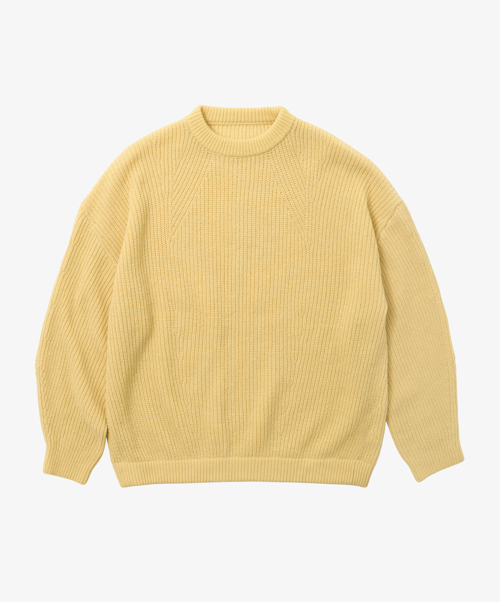 Super Fine Wool Ribbed Crew Yellow