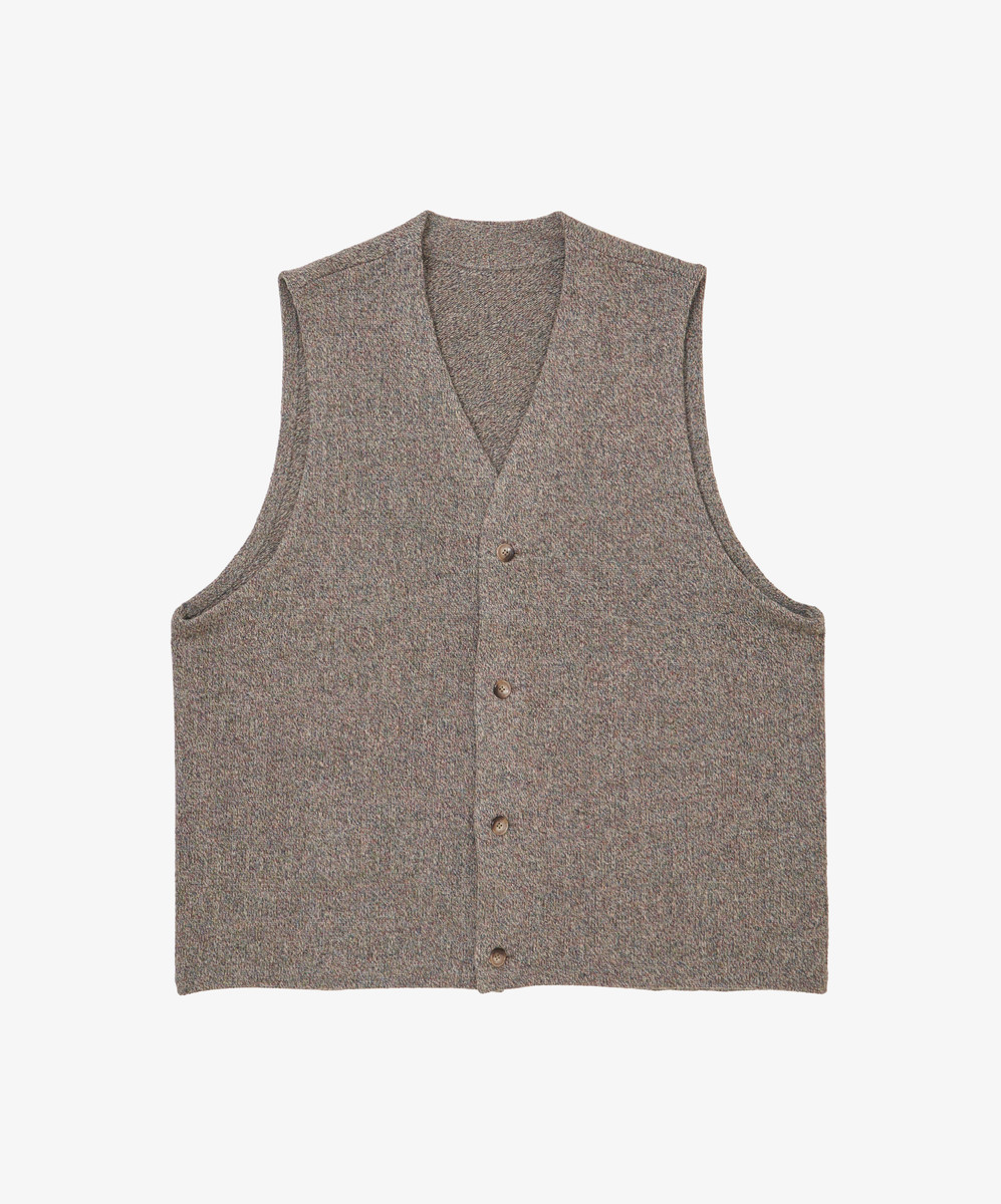 Gilet Three D Knit Grey Mix