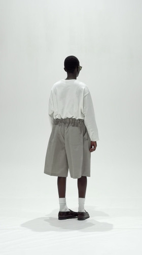 circular shorts pants gray | Sillage