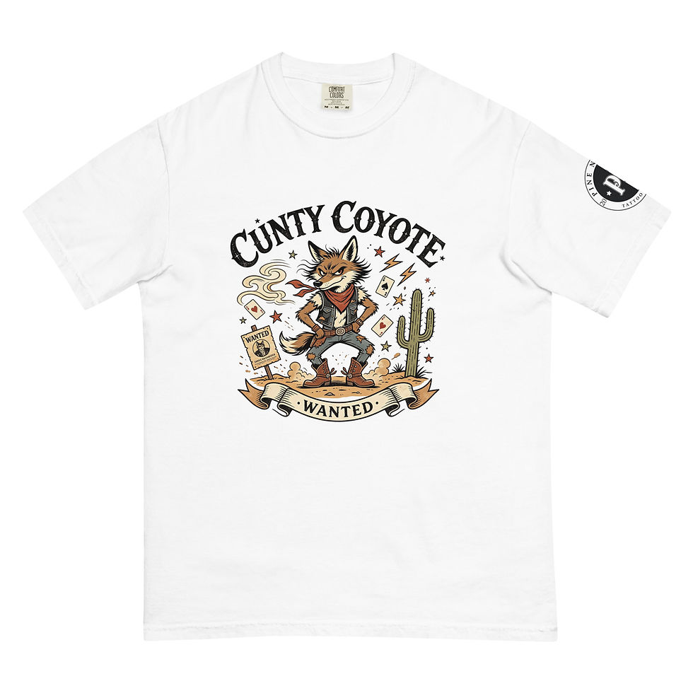 Thumbnail: "Cunty Coyote" Unisex garment-dyed heavyweight t-shirt